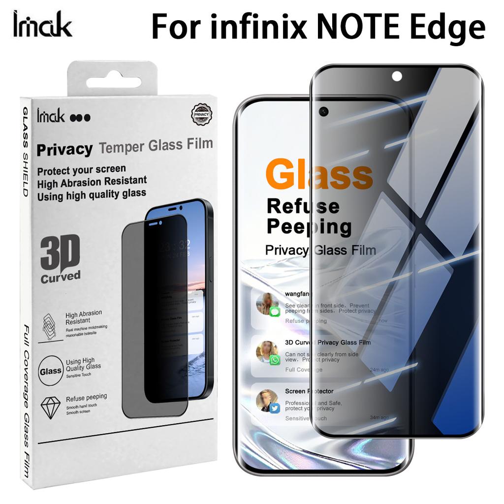 Infinix NOTE Edge 5G Szkło IMAK 3D Zakrzywione Prywatności Hartowane Szkło Folia Pokrywająca Cały Ekran