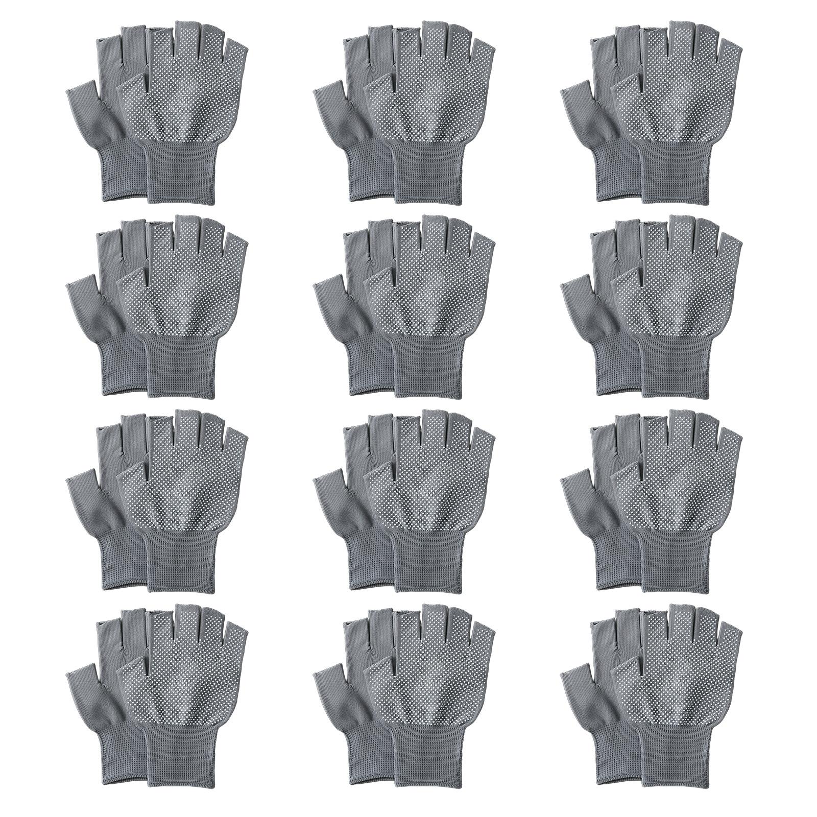 

12Pair Unisex Fingerless Glove Outdoor Nonslip Half Fingers Glove Breathable Fitness Gloves Cycling Accessories сірий
