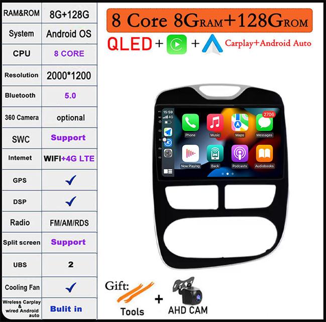 10" For Renault Clio 4 2012-2016 Carplay Car RadioMultimedia Video Player Android Auto 4G WFIGPSNavigation DSP Stereo BT