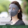 Breathable Ice Silk Full Face Cover UV Protective Mask Hat, Women Summer Facekini Sun Shield