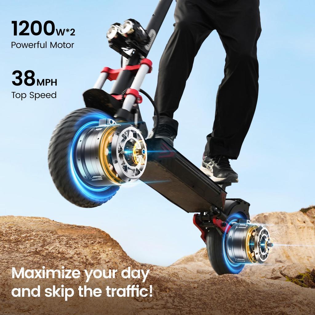 iScooter iX8 Electric Scooter 2400W Motor 48V20Ah Battery Max Speed 60km/h Max Range 70km