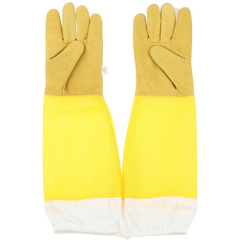1 Pair Beekeeping Gloves Goatskin Bee Keeping With Vented Beekeeper Long Gloves