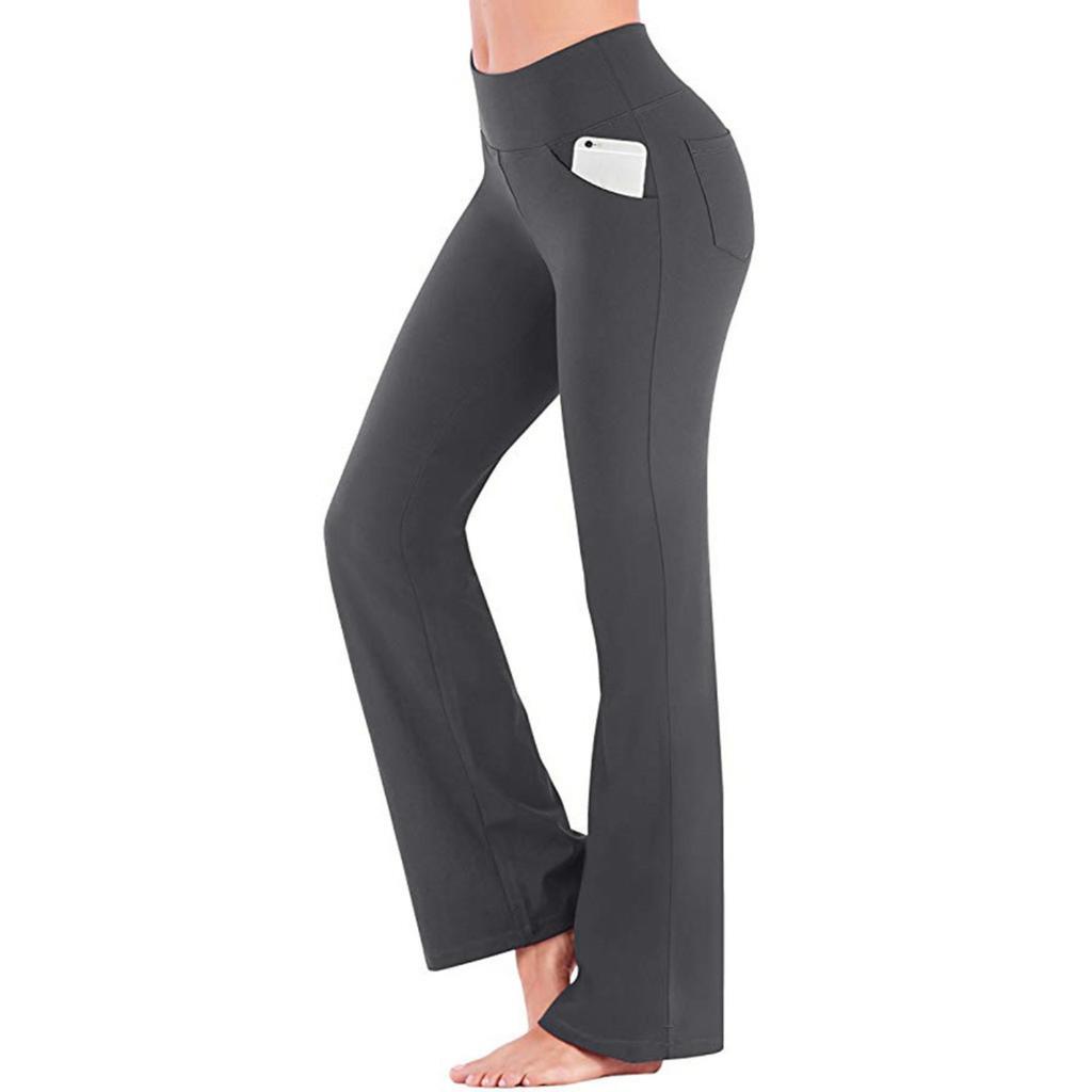 Women's Mid Rise Bootcut Long Yoga Pants Relaxed Fit Casual Sport Wide Leg Trousers