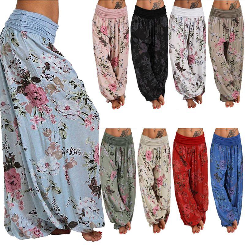 Pantaloni da Yoga Harem da Donna Thailandesi con Comoda Vita Elastica e Vestibilità Ampia