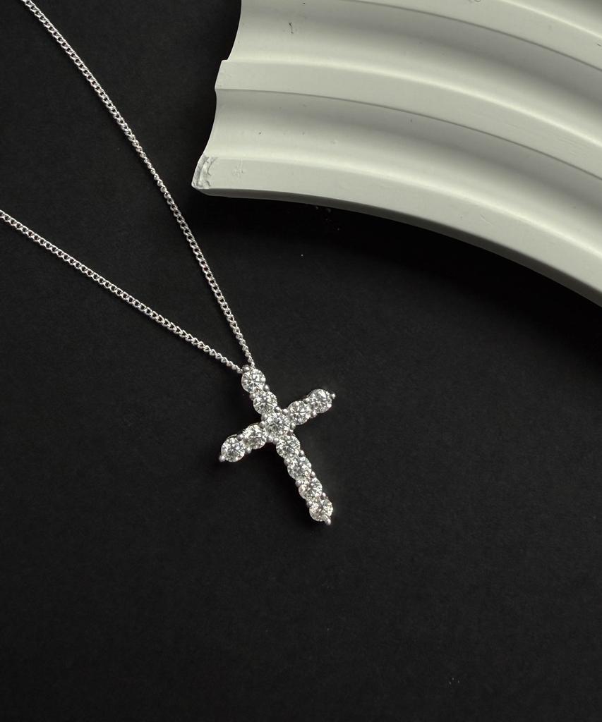 Baradu 925 Moissanite Cross Necklace