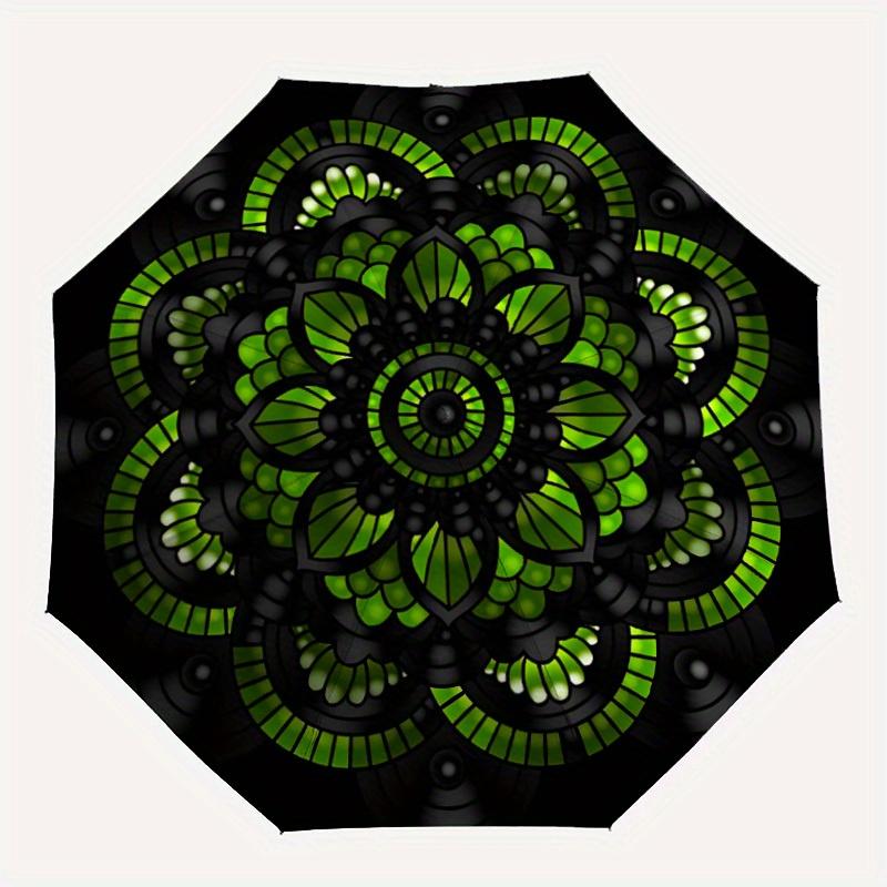 

1pc Mandala Pattern Automatic Umbrella - 8-Rib Foldable Design, Outdoor Adventures, and Family Celebrations yy250829033
