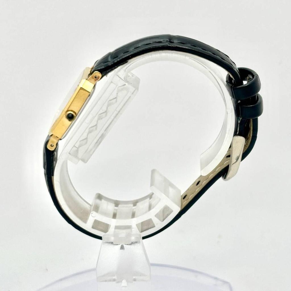 Used [Rare/New Battery] SEIKO Exceline Ladies Watch Gold Red Decagonal 1221-5010 361011 New Belt