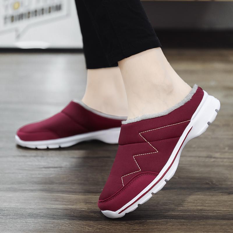Men Women Plush Slippers Winter Indoor Outdoor Walking Shoes Warm Casual Flats Cotton Shoes Big Size 36-48