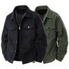Men's Multicolor Corduroy Work Jacket Casual Outerwear Turn- Collar and Flap Pockets for Office Windproof Coats