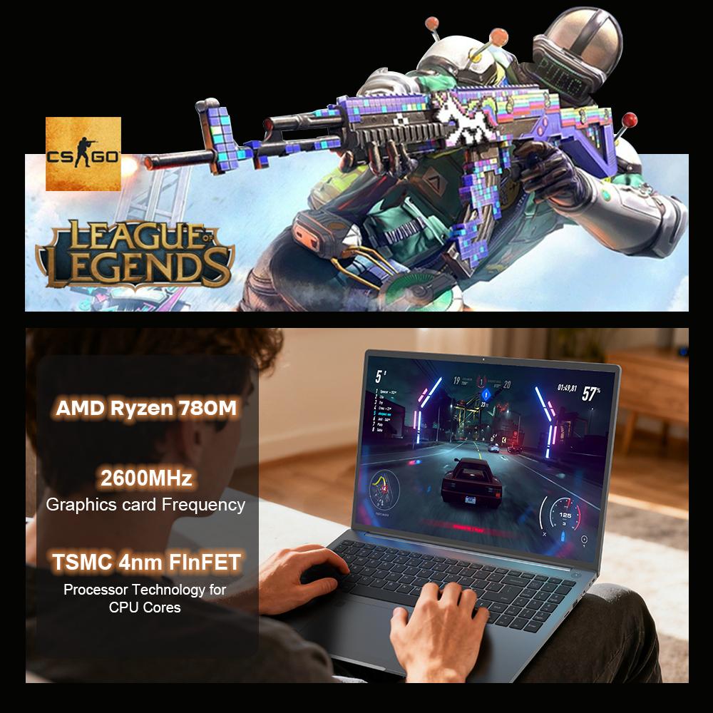 Laptop Ninkear A16 PRO 16.0'' 32G+2T SSD AMD Ryzen™7 8745HS 2560x1600 120Hz Refresh Rate