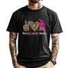 PEACE LOVE Fall Clothes Aesthetic T Shirts Slogan Clothing Men T Shirts