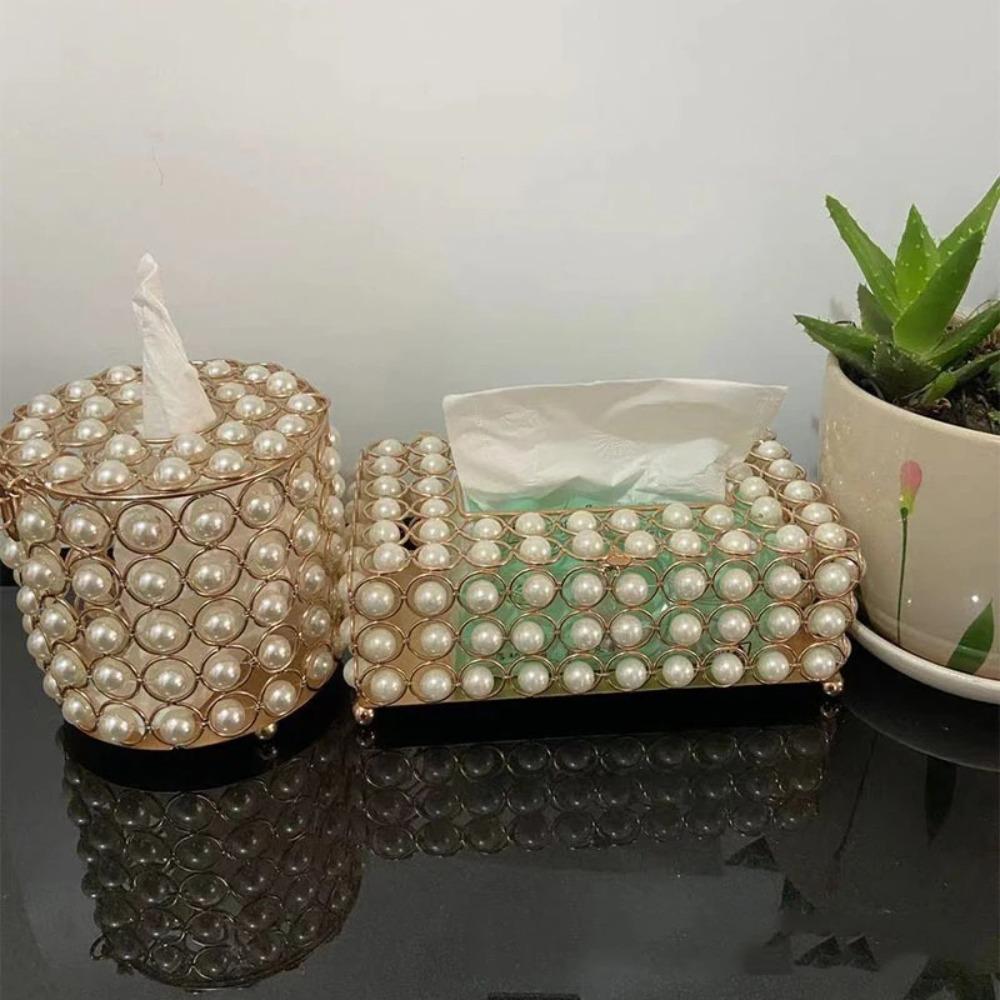Creative Nordic Luxury Tissue Box Rectangular Metal Decoration Napkin Holder Convenient High-end Toilet Paper Case Desk