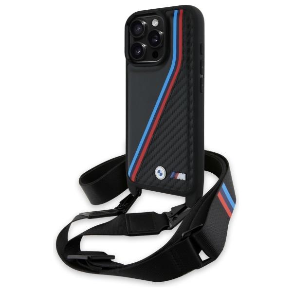 BMW Bmhcp16X23Psvtk Iphone 16 Pro Max    6.9 Black Hardcase M Edition Carbon Tricolor Lines & Strap