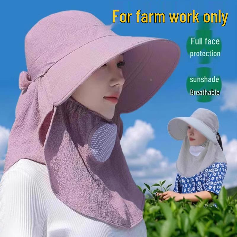 Women's Summer Sun Hat for Rural Field Work – Face-Shading Tea Picking Hat with Sun Protection