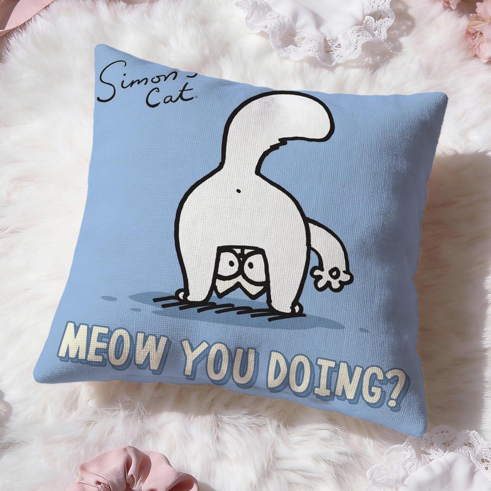 Süße Anime S-Simons Katze Kissenbezug Premium Komfort Wendbare Kissenhülle -Zwei in Einem Design für Jeden Raum & Autoinnenraum