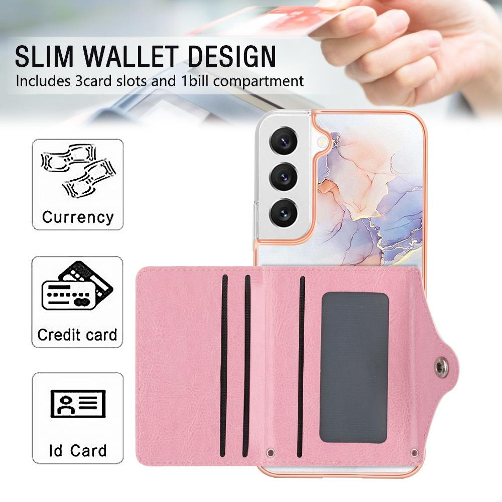 Applicable to Samsung A55 electroplated marble mobile phone case A35 double-sided coated IMD card bag S24ultra set of new models