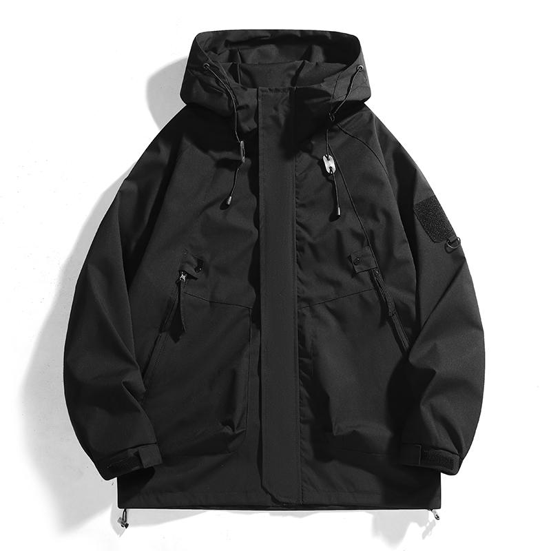 High Street American Style Hooded Jacket Men's Women's Autumn Outdoor Waterproof Jackets Windproof Zipper Functional Hiking Coat