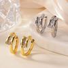 Delicate Cross CZ Geometric Stainless Steel Earring Women Mama Gold Color Anti Rust Hoop Earring Wedding Jewelry Accessorie Gift
