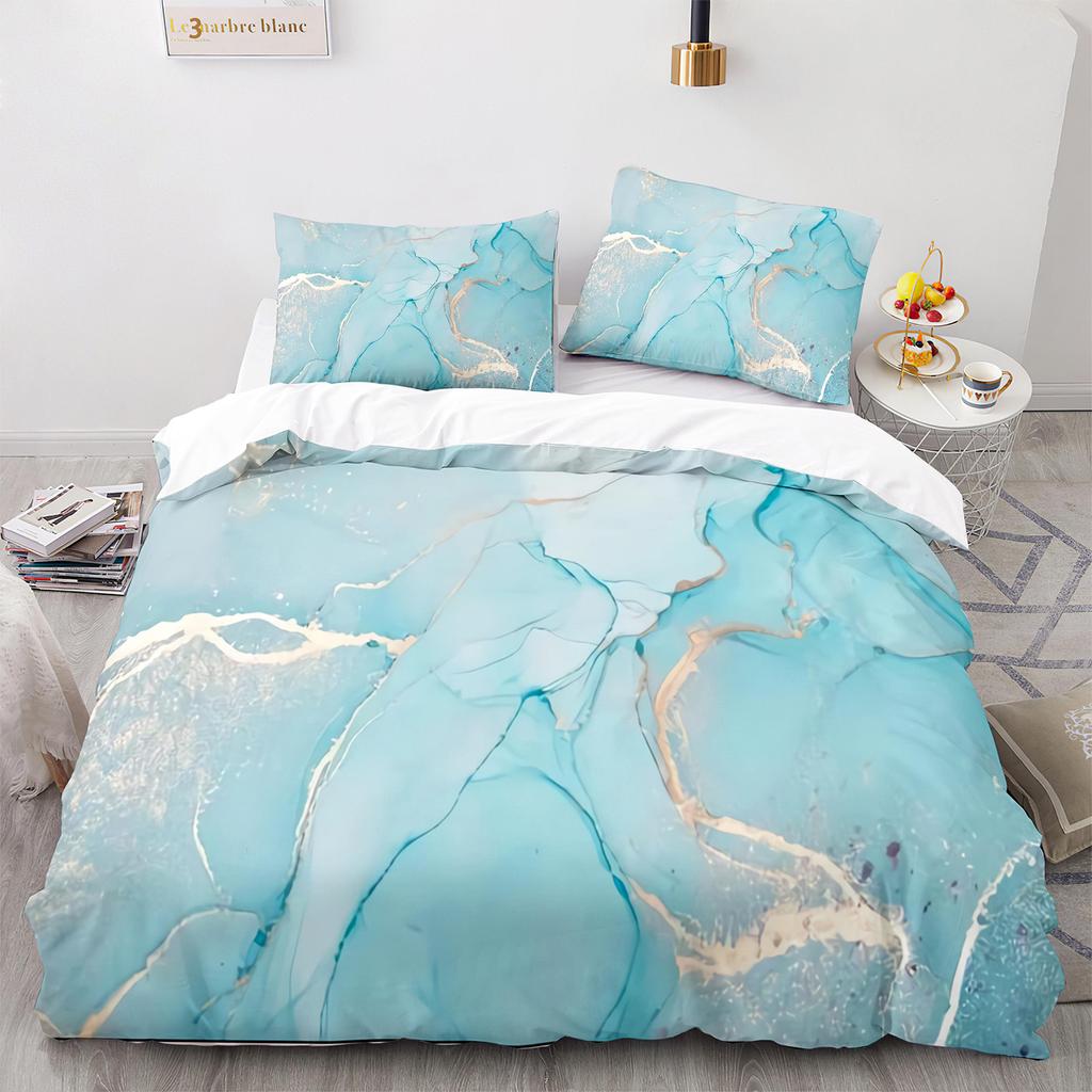 Bed Three-Piece Set 3D Three-Piece Set Size Marble Quilt Cover Printing