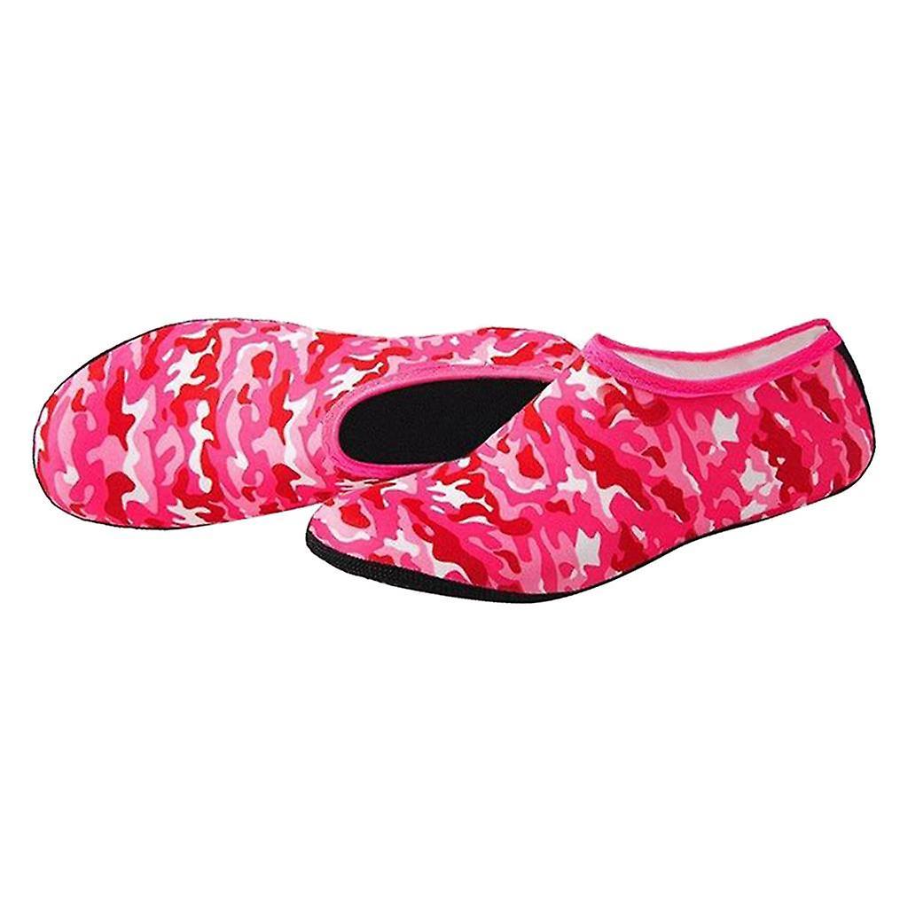 Soft Water Shoes Stretchy  Socks Yoga Swim Shoe Dive Sock Camo Red XS