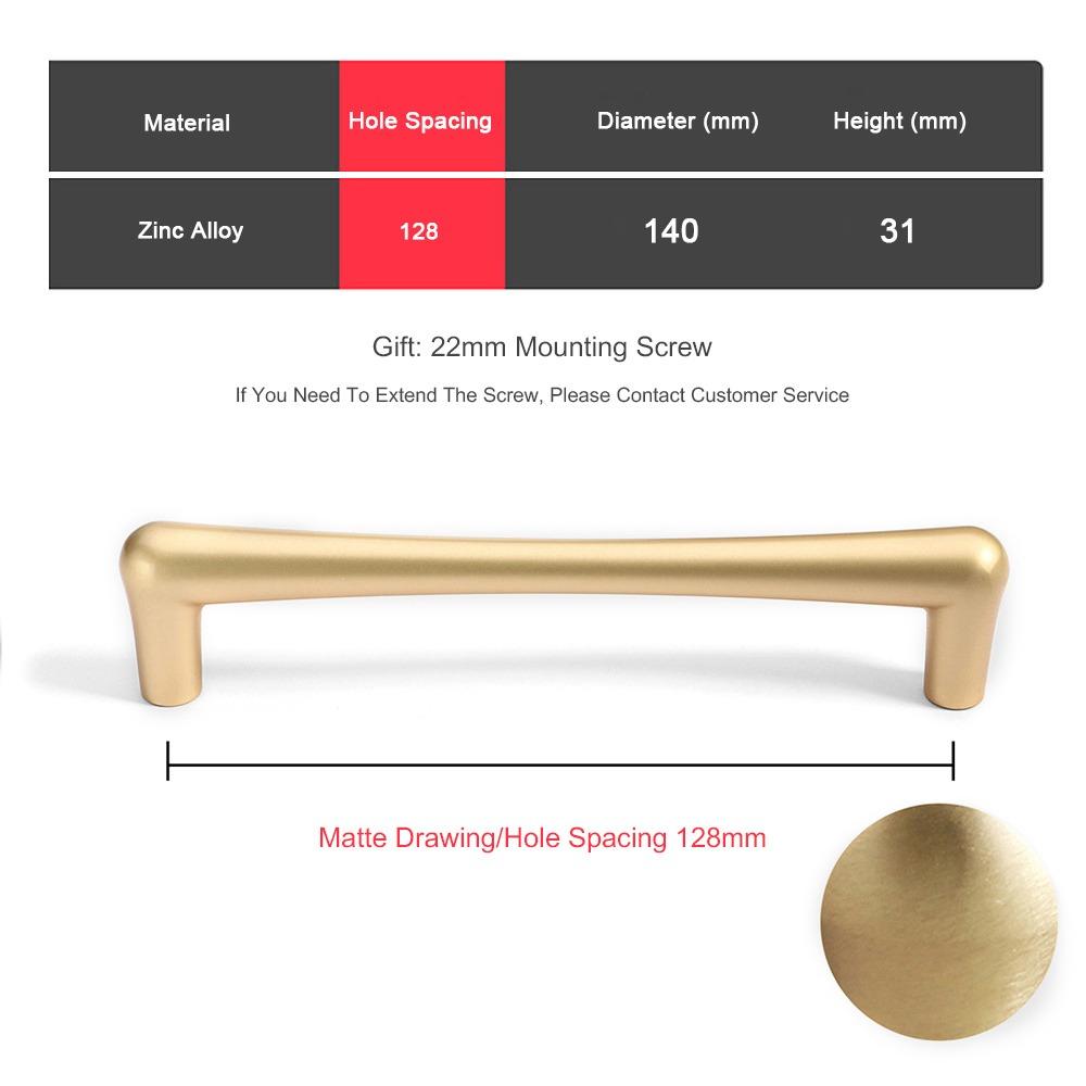 High Quality Gold/Silver Cabinet Pull Solid Smooth Furniture Handles Alloy Durable Drawer Knob for Cabinet Wardrobe Drawer