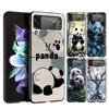 Baby Panda Hard PC Phone Case For Samsung Galaxy Z Flip 7 6 5 4 Black Cover For Galaxy Z Flip 3 Foldable Fundas Shell Capas Bags