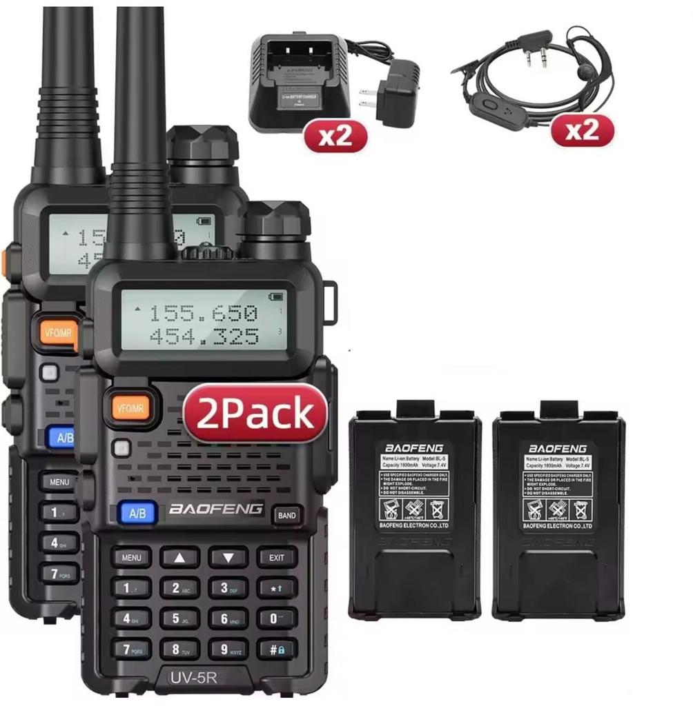 Baofeng UV-5R High-Power Dual-Band Long-Range Walkie-Talkie (English Version)