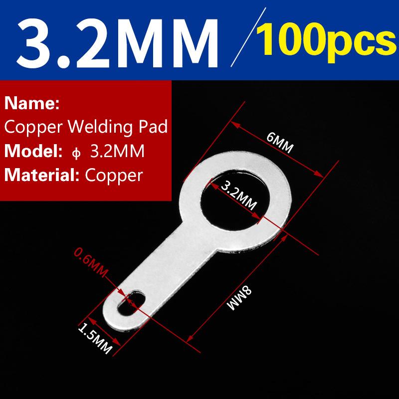 

100 шт. посеребренная медная одинарная головка для пайки клемма круглая сварная шайба сварочный лист паяльный наконечник M3.2
