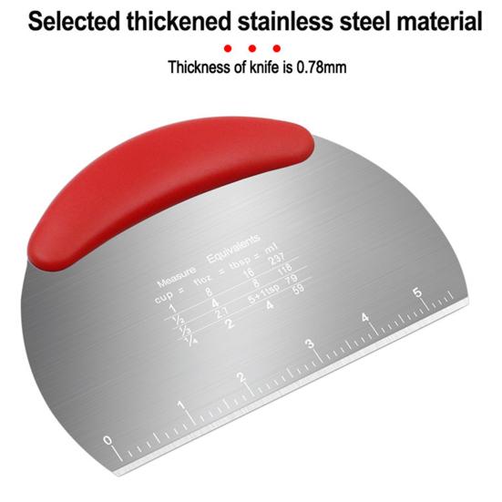 Scraping Panel Sturdy Multi-purpose Dough Cutter with Scale Non-stick Stainless Steel Dough Scrape Pizza Dough Cutter