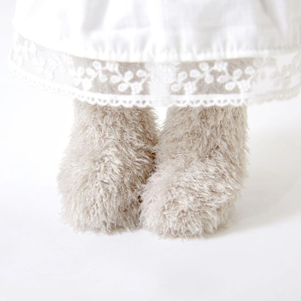 Белая марлевая юбка Платье Кролик Плюшевая игрушка Кукла для сна 30cm белый — фото 10