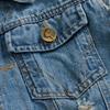 Herrväst i Koreansk Stil, Smal Passform, Riven Denimbäst - Ärmlös Topp för Vår/Sommar/Höst