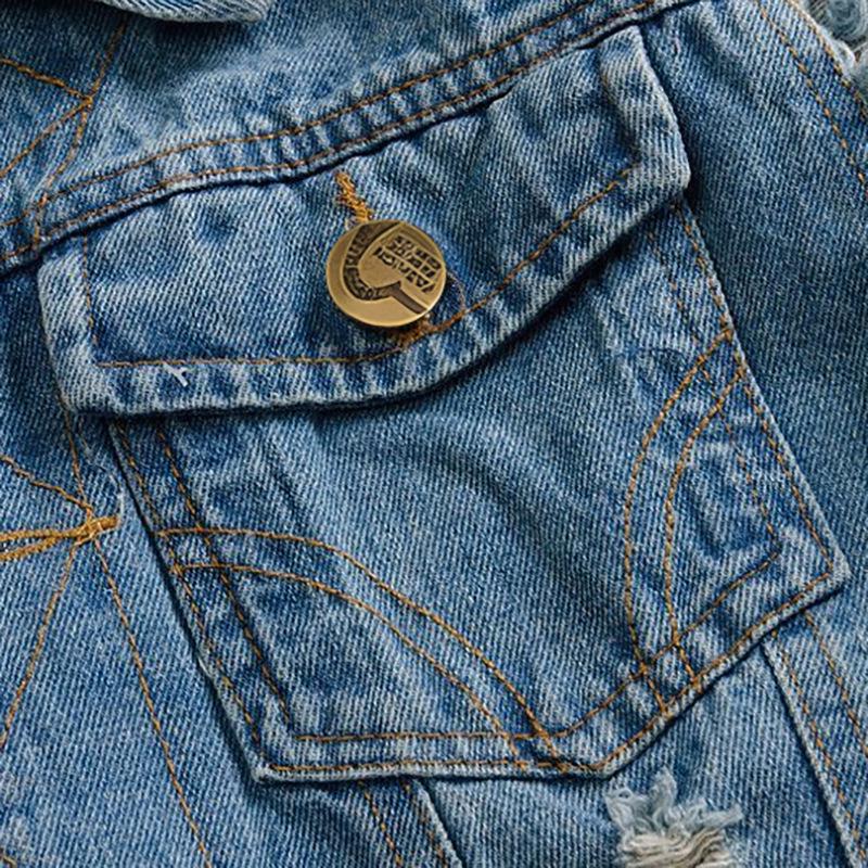 Herrväst i Koreansk Stil, Smal Passform, Riven Denimbäst - Ärmlös Topp för Vår/Sommar/Höst