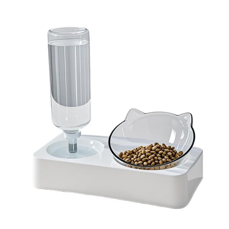 Cat Bowl, Pet Bowl, Automatic Water Dispenser, Water and Food Integrated, Cat and Dog Food Bowl, Dog Bowl, Pet Water Bowl