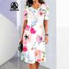 Rochie Midi Elegantă de Damă cu Mânecă Scurtă, Modă, Imprimeu 3D, Mărimi Mari, Îmbrăcăminte de Plajă