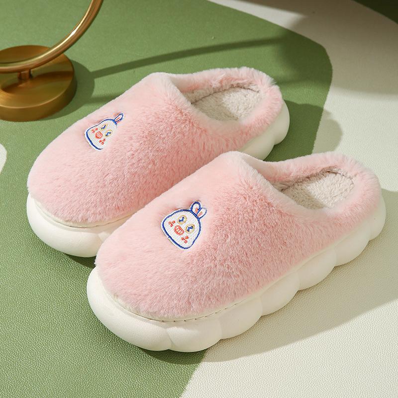 Cotton slippers women's new winter velvet thick-bottomed indoor non-slip outer wear warm home astronaut fluffy slippers men