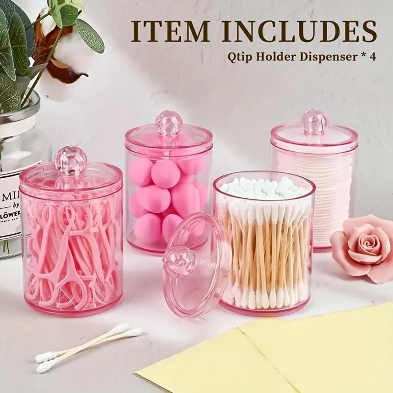 Transparent Cotton Swab Storage Box Portable Makeup Cosmetic Organizer Dust-proof Acrylic Jewelry Storage Container Makeup Tools