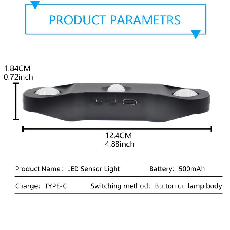 4-Head RGB LED Wall Lamp, Motion Sensor Magnetic Atmosphere Light, USB 5V Rechargeable Gradient Indoor Lighting