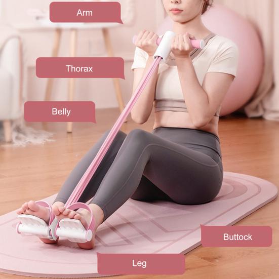 4/6-Tube Pedal Puller Resistance Band with Handle TPE Elastic Yoga Sit-up Pull Rope Men Women Pedal Tensioner Exerciser Workout Equipment