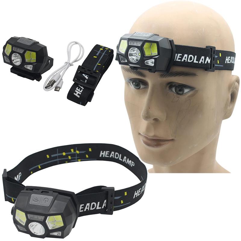 USB Rechargeable Waterproof Tactical Helmet Light - Induction Fishing & Rescue Headlamp