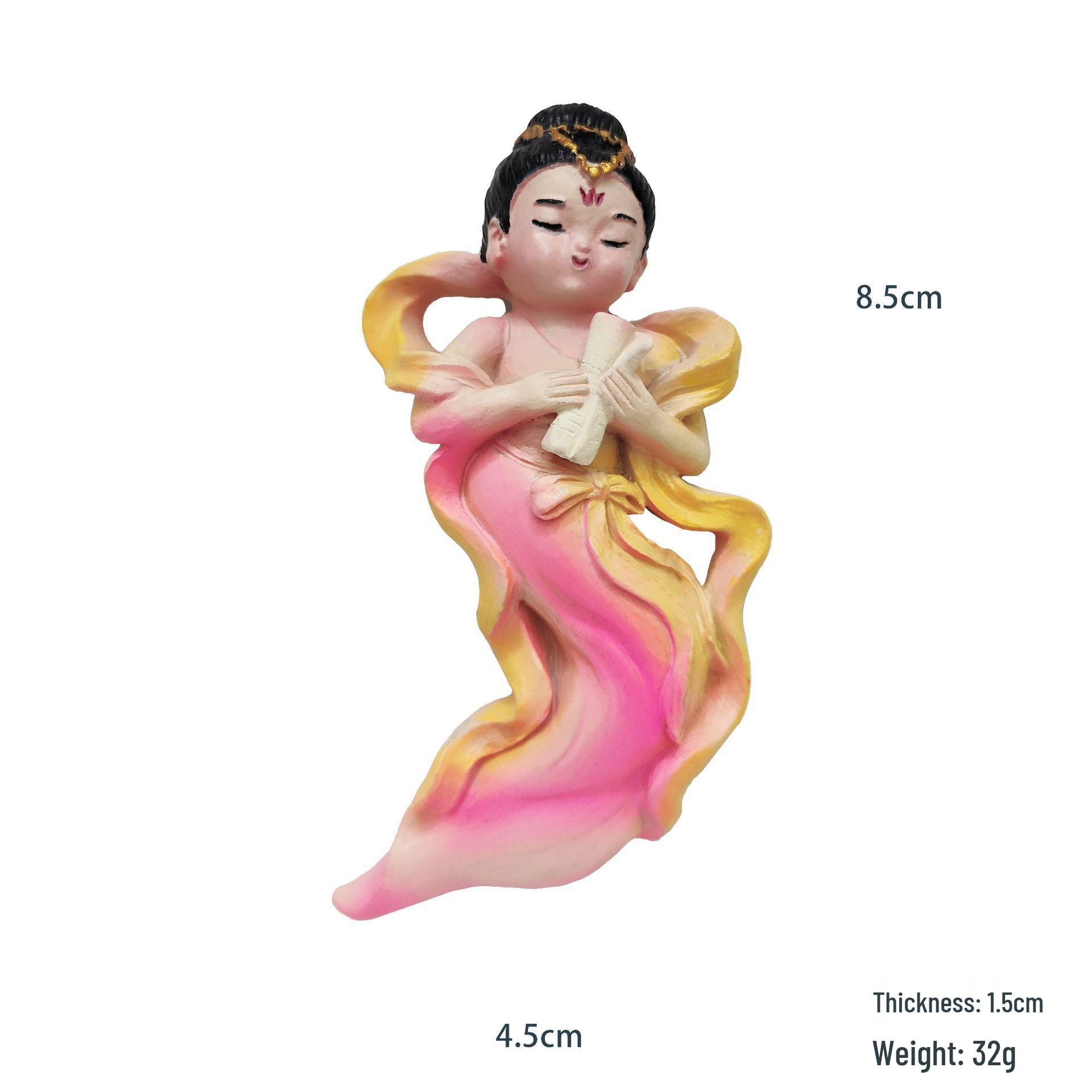 Гуочао Китайский Дуньхуан Летающая Апсара 3D Полирезиновый Магнит на Холодильник - Милый Домашний Декор