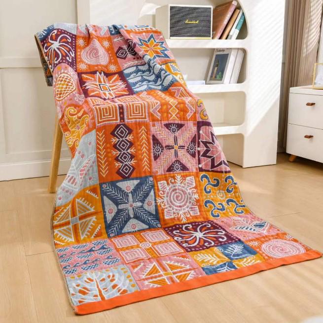 Pure Cotton Multi-Layer Gauze Blanket & Towel - Extra Large, Multipurpose use for Bath, Sofa, or Nap.