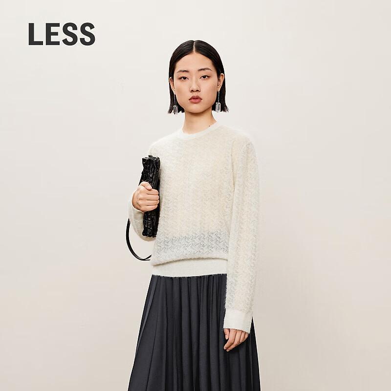 LESS 2024 Autumn Round Neck Pullover Sweater