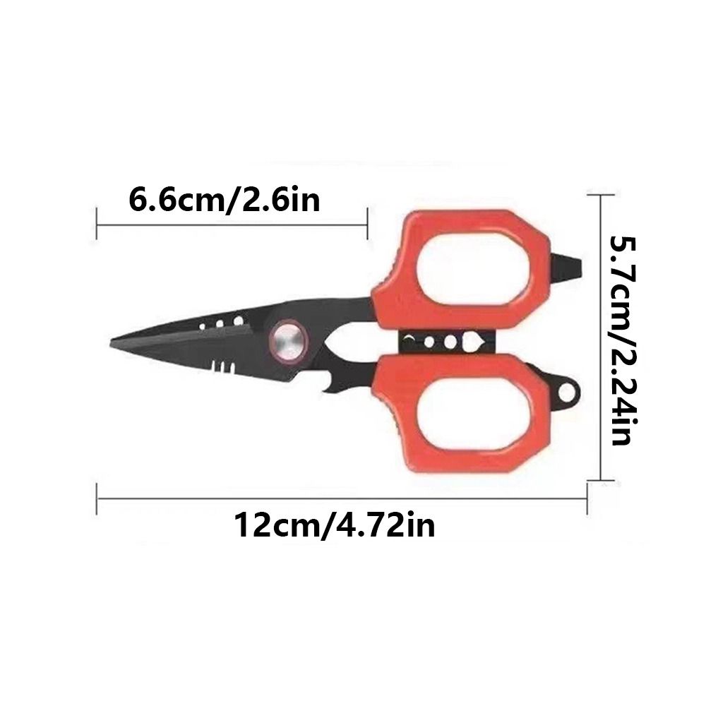 High Strength Precision Fishing Scissors Anti-slip Grip Double Serrated Luya PE Scissors Rust Resistant Bottle Opener