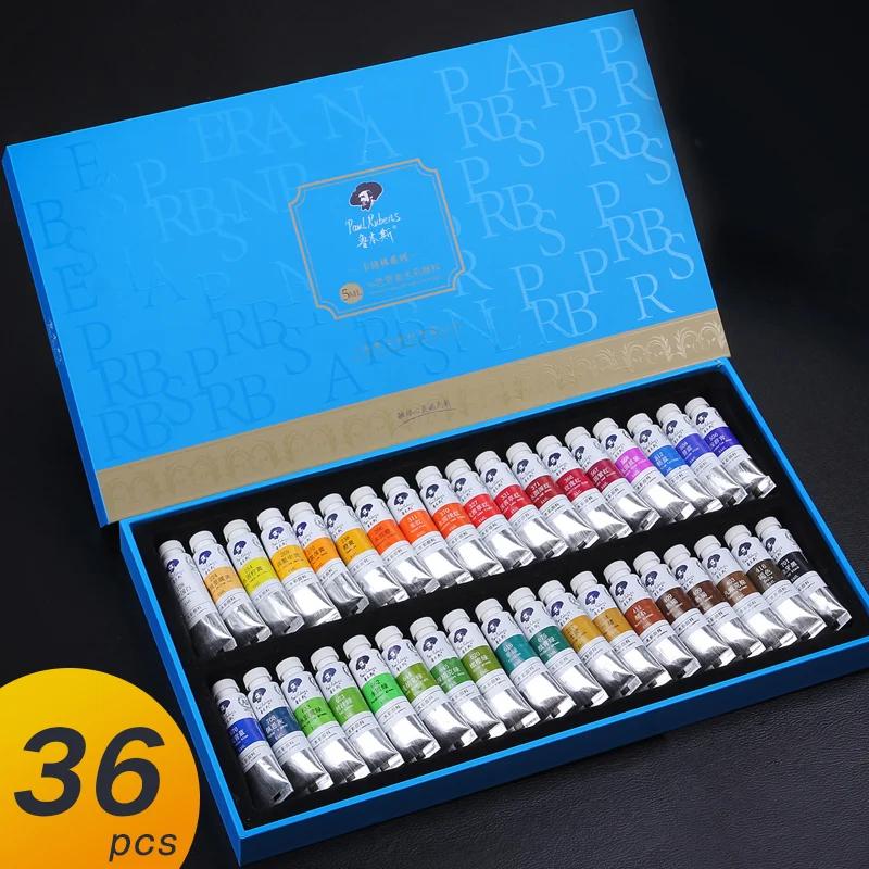 Paul Rubens 5ml 18/24/36 Colors Watercolor Paints Tube Set Water Color Paint Pigment for Beginner Drawing  Art Supplies