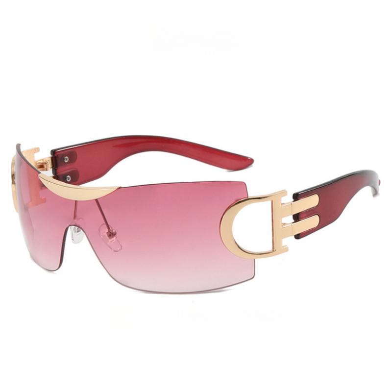 Óculos de Sol Femininos Y2K Futuristas Sem Armação para Festas de Rua Acessórios de Praia