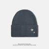 Autumn and Winter Hat Women's Rivet Star Versatile Large Head Circumference Warm Ear Protection Woolen Hat Thickened Face Small Knitted Hat