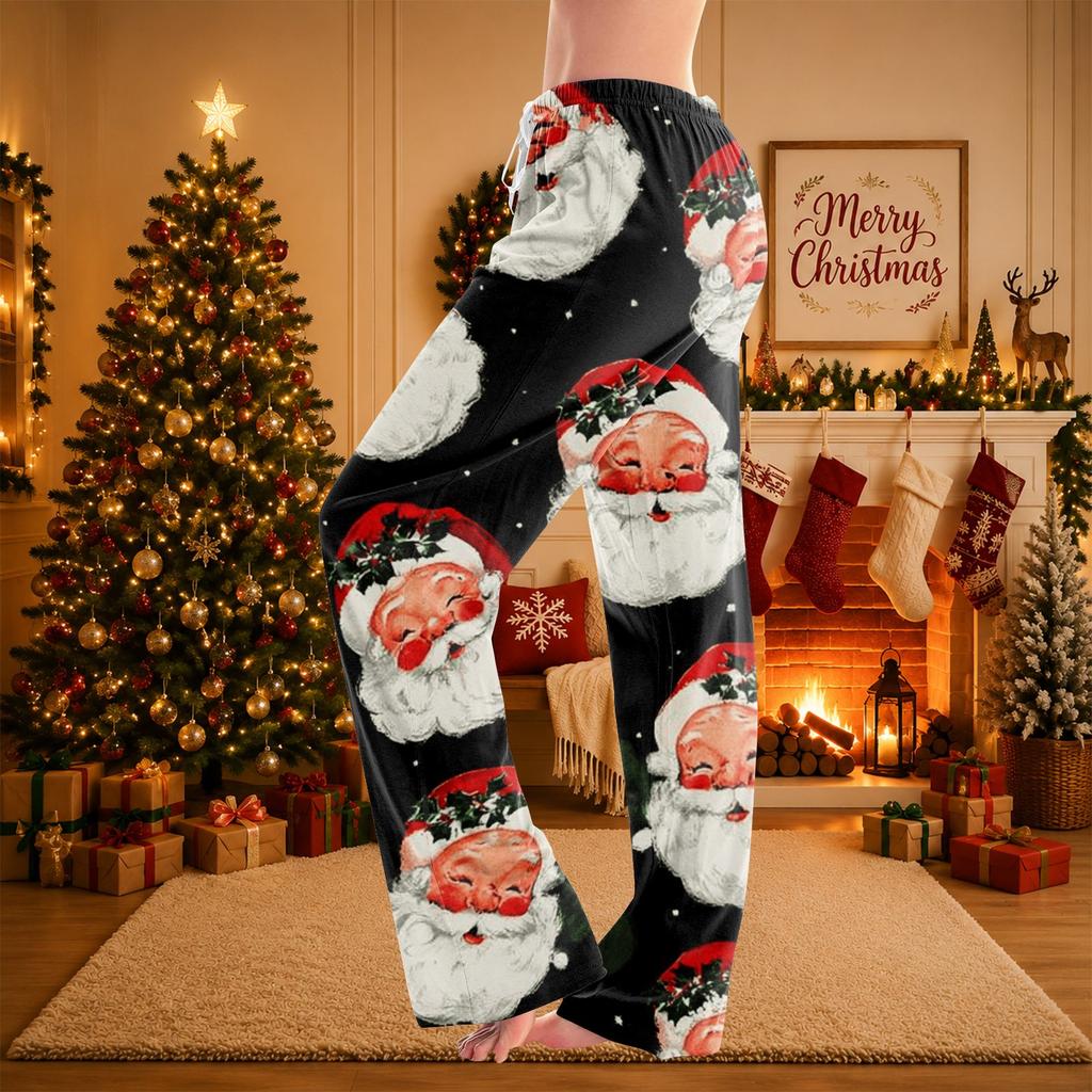 Women's Casual Christmas Print Pants with