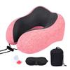 U-Shaped Pillow With Eyemask Earplugs Storage Bag,Travel Memory Foam Neck Pillow,Adjustables Neck Guard Pillow For Home/Travel