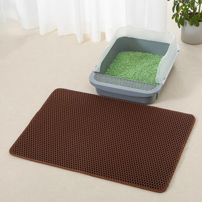 

Складной коврик для кошачьего туалета, двухслойный фильтр для кошачьего туалета из ЭВА, противоскользящий коврик для кошачьего туалета 30x30cm кофейный