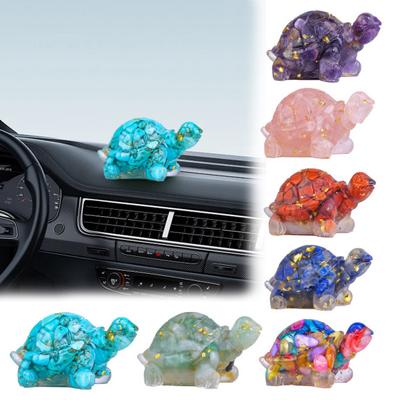Mini Kristallsköldpaddsstaty Reiki Sten Sköldpaddsfigur Amulett Sköldpadda Fengshui Skulptur för Hem Kontor Skrivbord Hyllprydnad